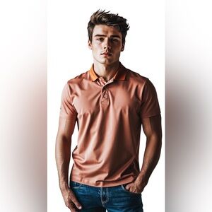 Brooks Brothers Men's Polo Shirt Terra Cotta Orange Performance Golf | Small